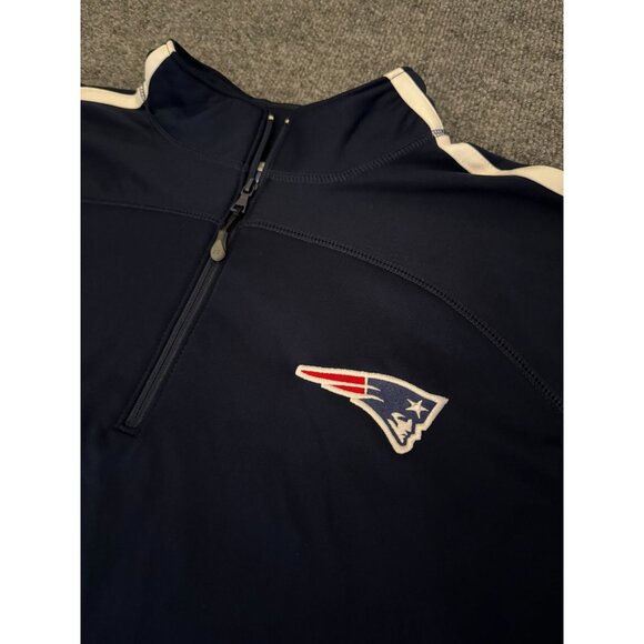 NWT New England Patriots 1/4 Zip Pullover Mens XXL Navy Fleece Lined‎ Jacket NFL - Picture 2 of 14